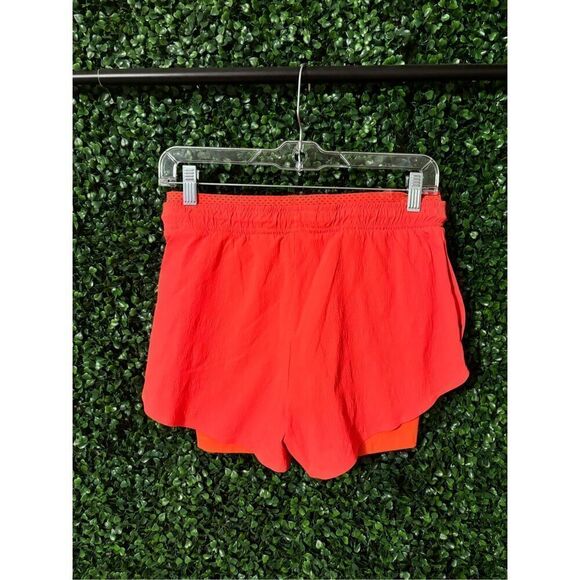 ATHLETA Crest 2 in 1 Shortie Trekkie Neon Orange Rare Size 2 - Picture 3 of 5